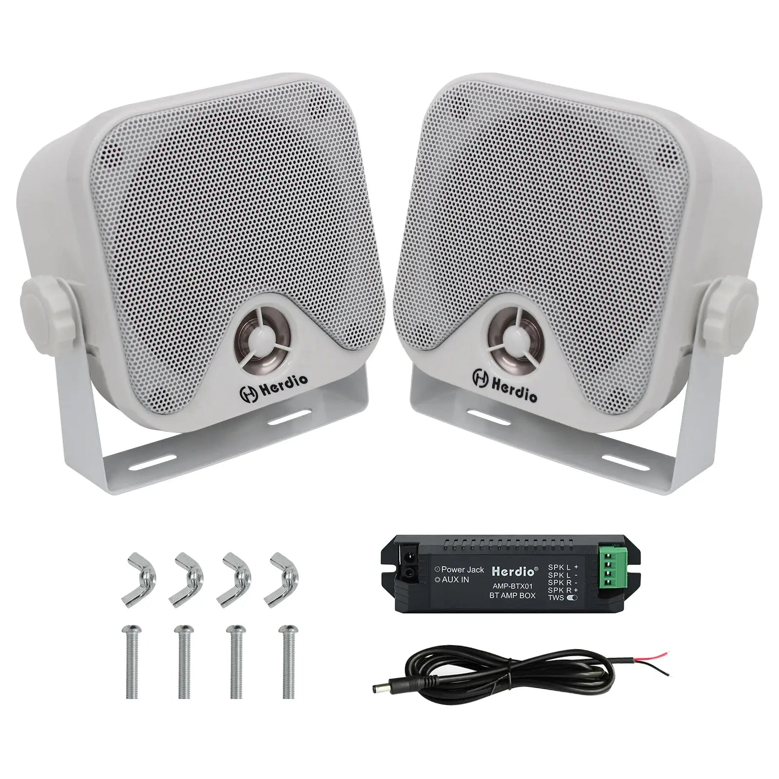 Herdio 4" Bluetooth Marine Speakers 120 Watts 2-Way Ideal for Boat Audio
