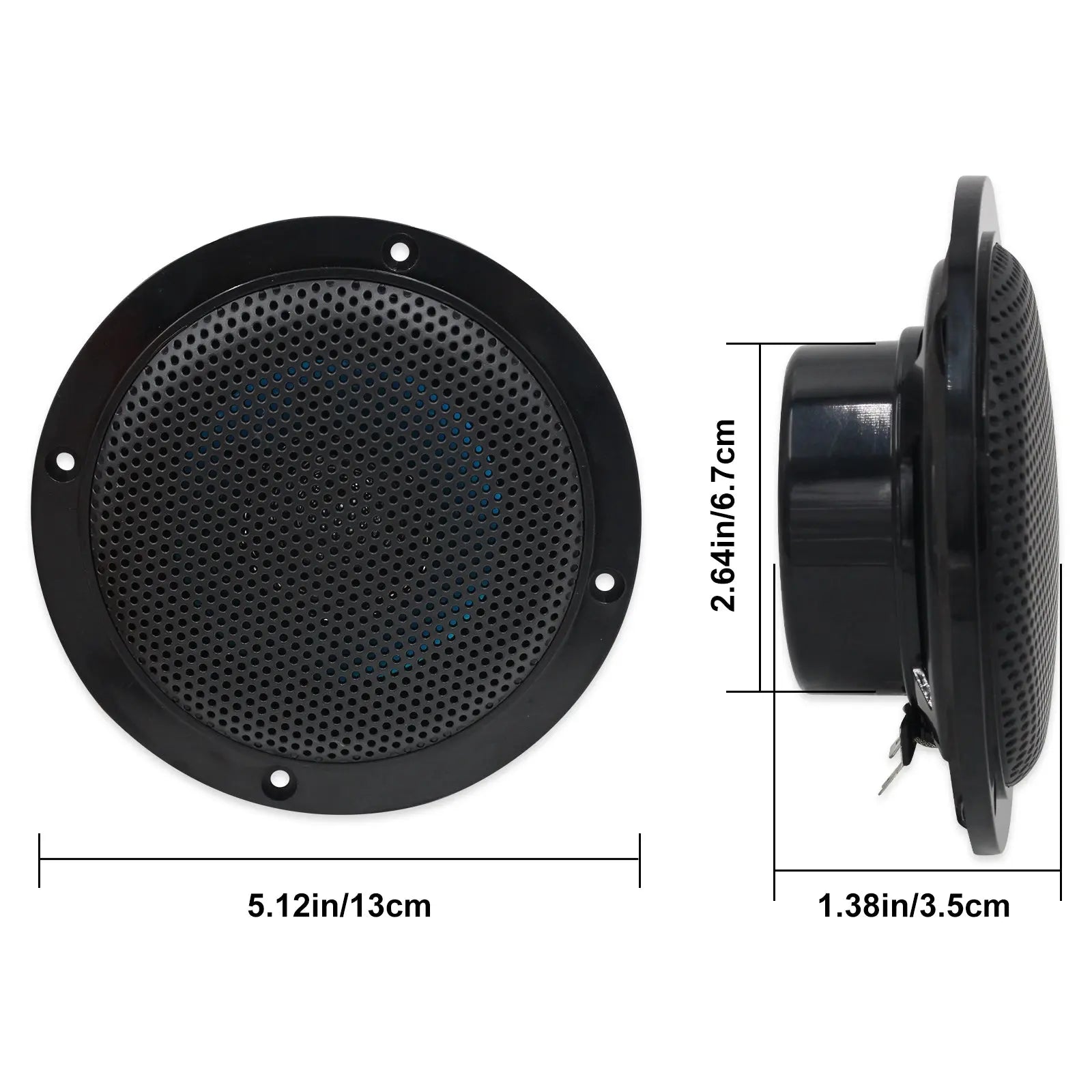 Herdio 4" Marine Speakers 160W 2-Way Waterproof Audio for Boats Outdoor Use