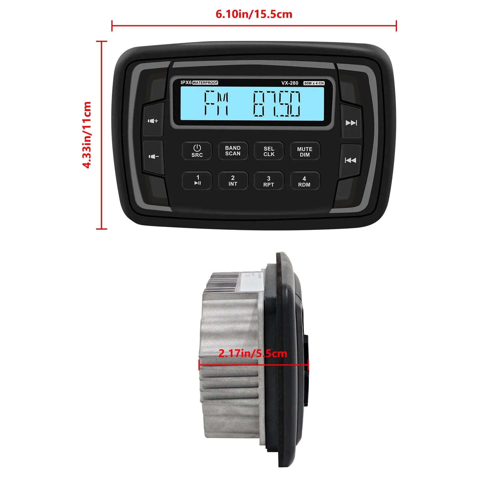 Herdio Marine Bluetooth Stereo Audio Radio for Boat