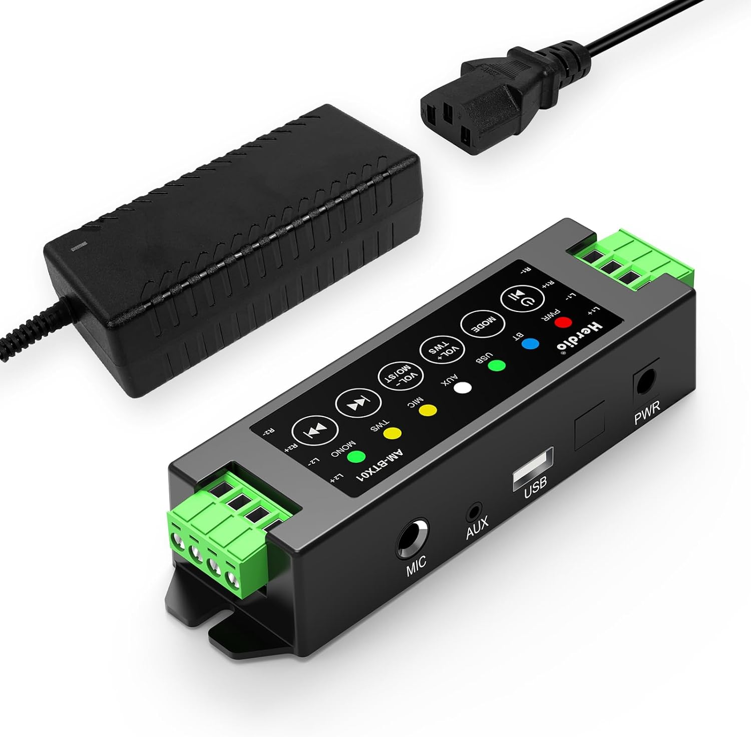 Herdio 4-Channel Amplifier Bluetooth 5.0 Amp Receiver 200W Power