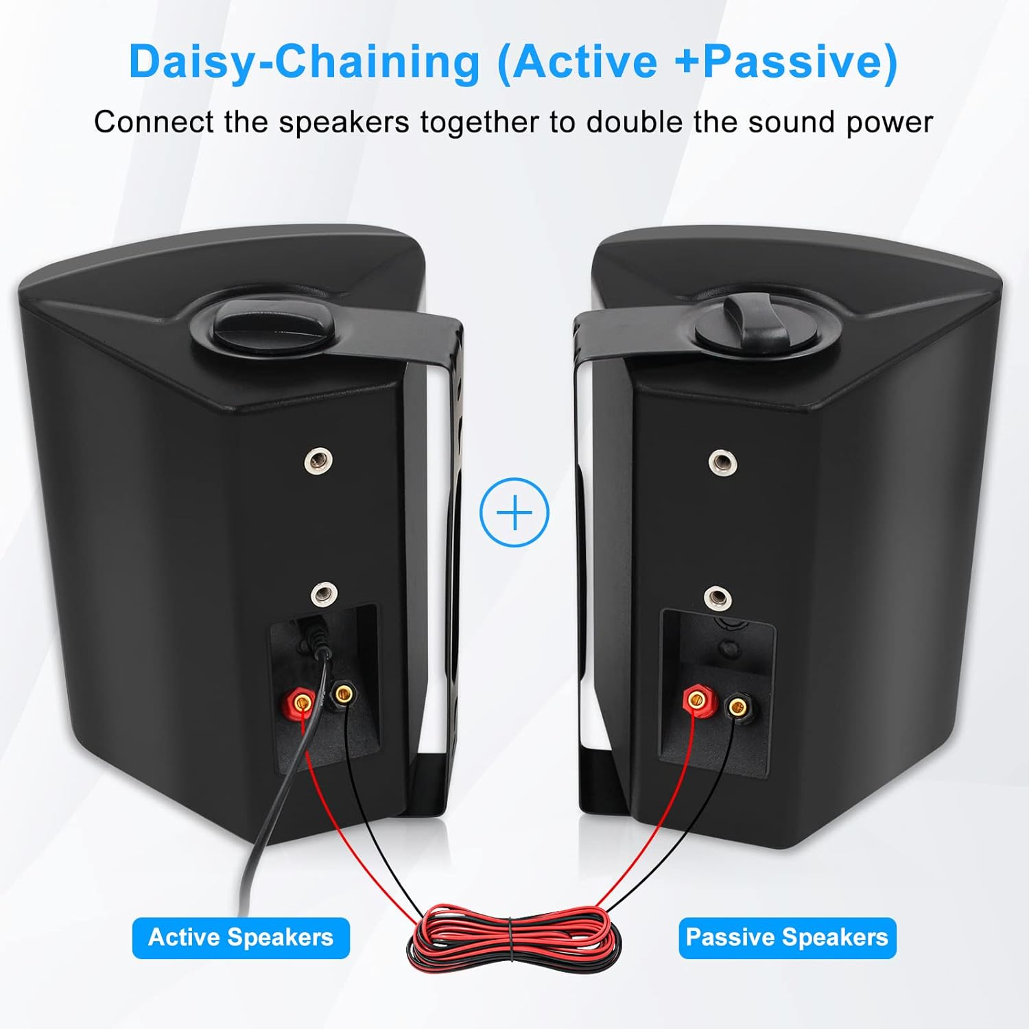 Herdio 6.5" Indoor Outdoor Bluetooth Speakers Waterproof with Powerful Bass, 2-Way Wall Mount 400W - HOS601BT