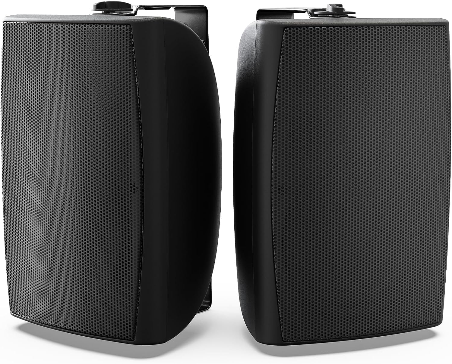 Herdio 8 inch 600W Outdoor Bluetooth Speakers Waterproof Wired with Powerful Bass, TWS Pairing Wall Mount Durable Loud Sound System Suitable for Patio Garden Porch Backyard Home Theater (1 Pair Black)