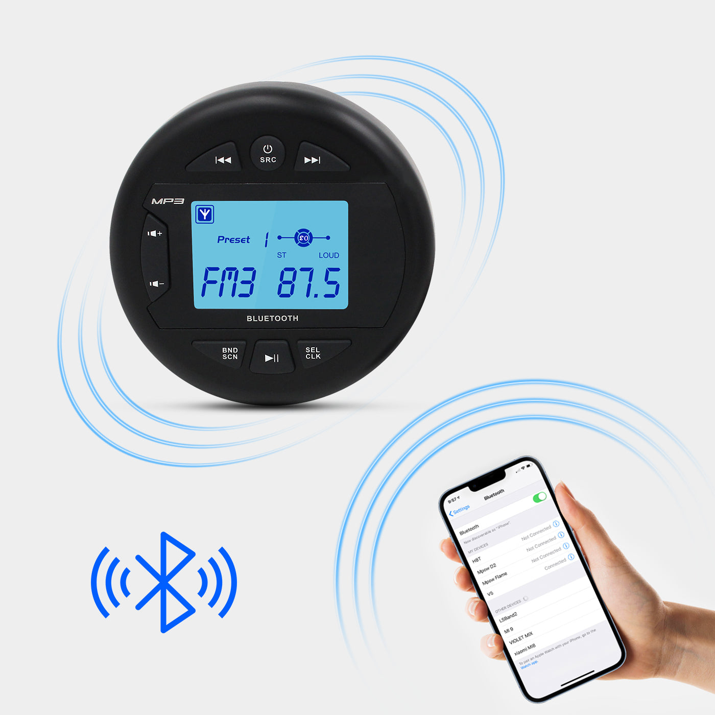 Herdio Bluetooth Marine Radio Receiver Waterproof VX110