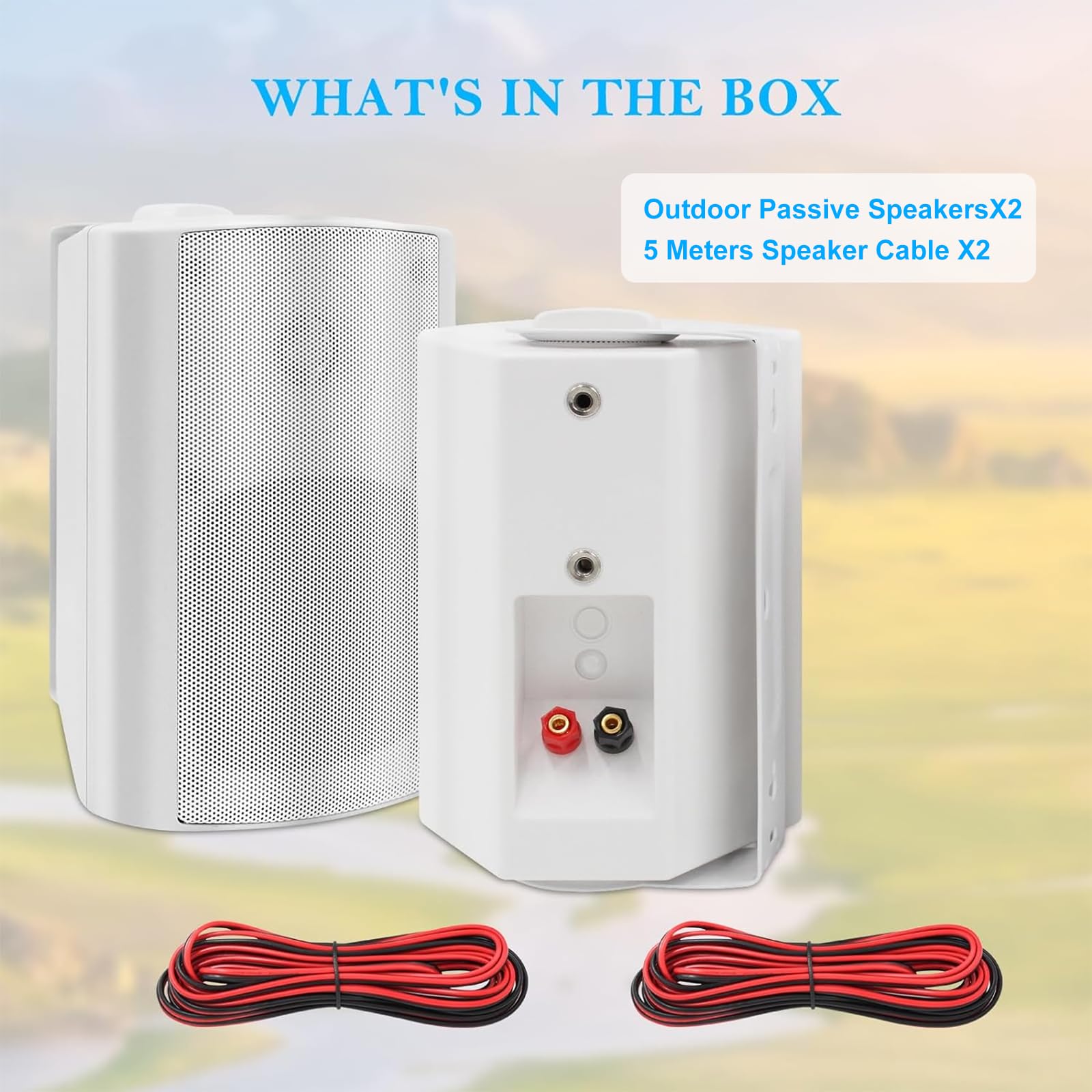 Herdio 4" Outdoor Speakers 200 Watts 2-Way High Power, Durable, Weatherproof Sound