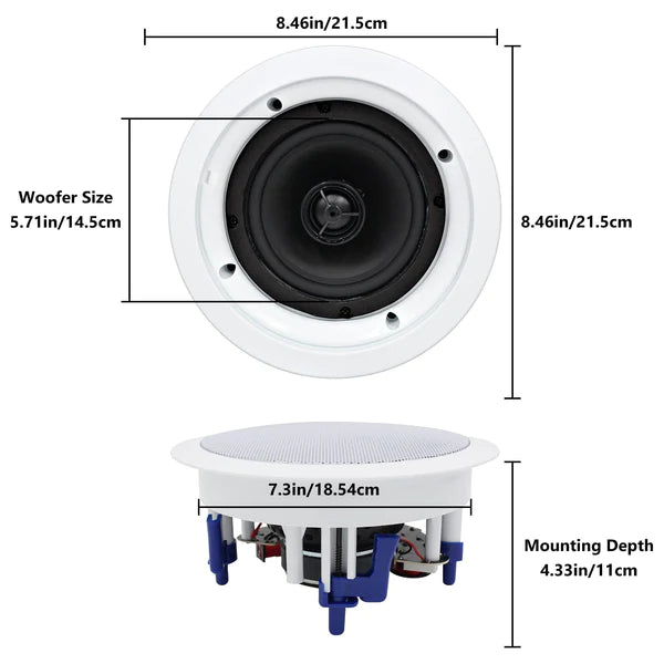 5.25" Ceiling Speakers 300 Watts HCS-528 - Herdio