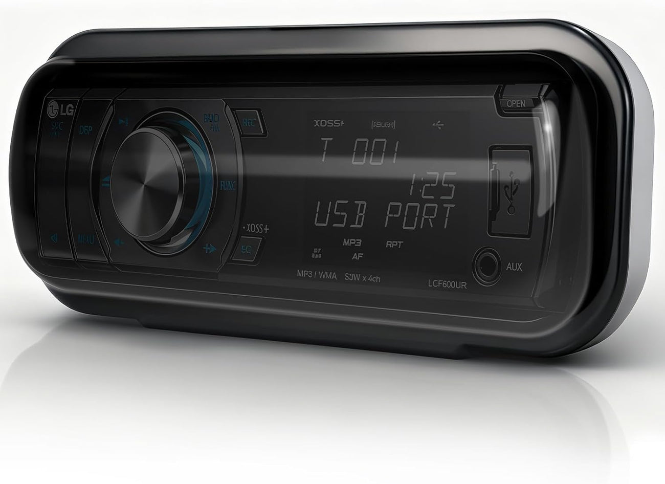 Herdio Water-Resistant Marine Stereo Cover | Smoke-Tinted Flip-Up Door with Spring Release & Mounting Gasket (White)