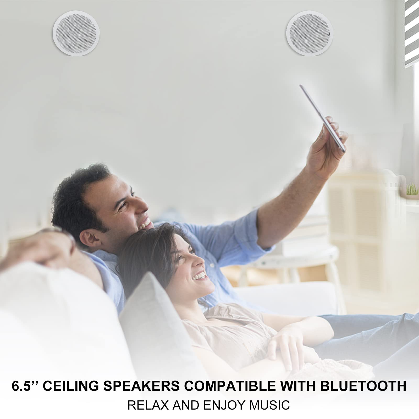6.5" Ceiling Bluetooth Speakers 640 Watts 2-Way HCS818BTX2 (4 Speakers)