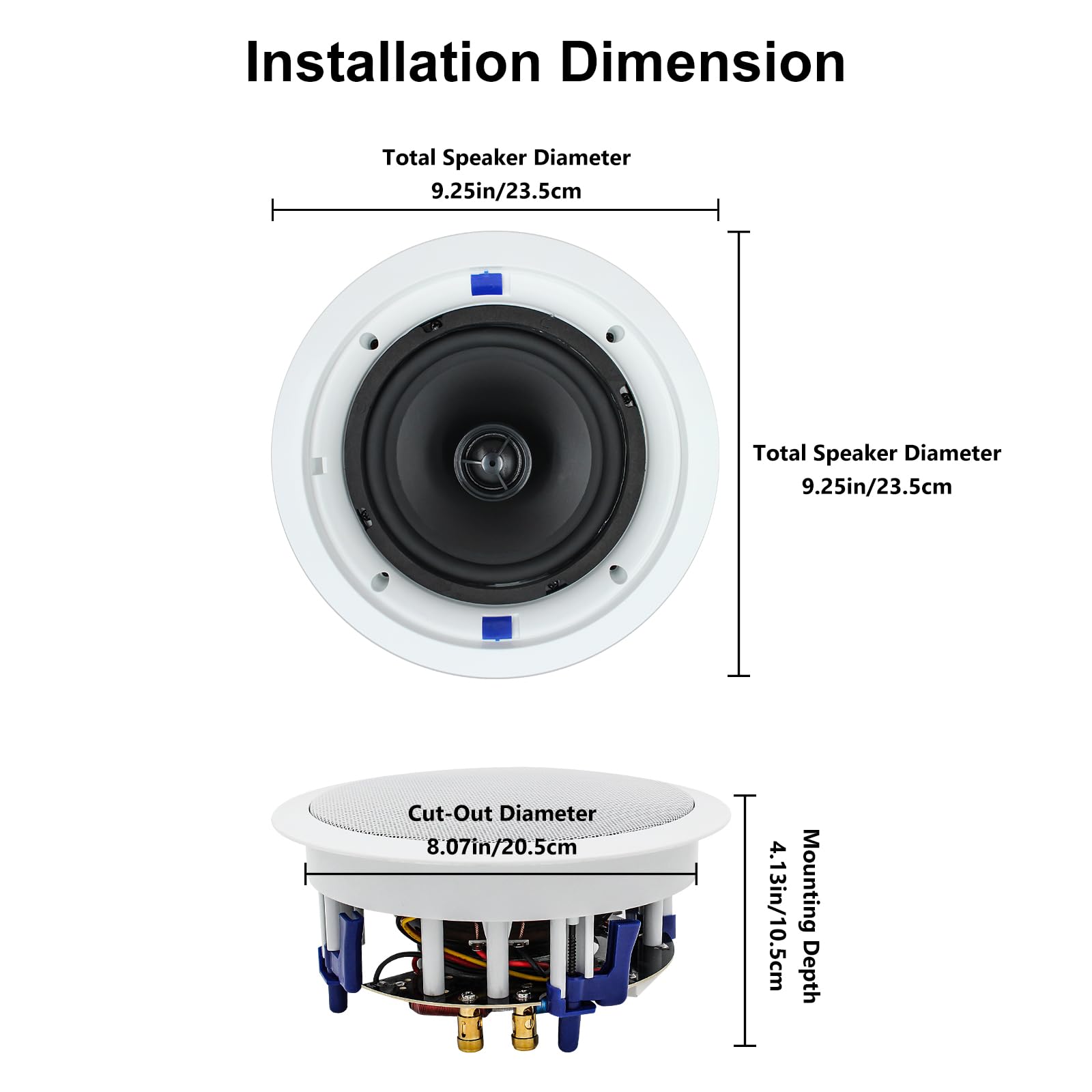 6.5" Ceiling Bluetooth Speakers 640 Watts 2-Way HCS818BTX2 (4 Speakers)