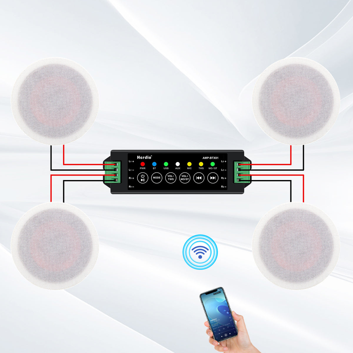 Herdio New 68Bluetooth Amplifier Box AMP BTXPWR amp btx01