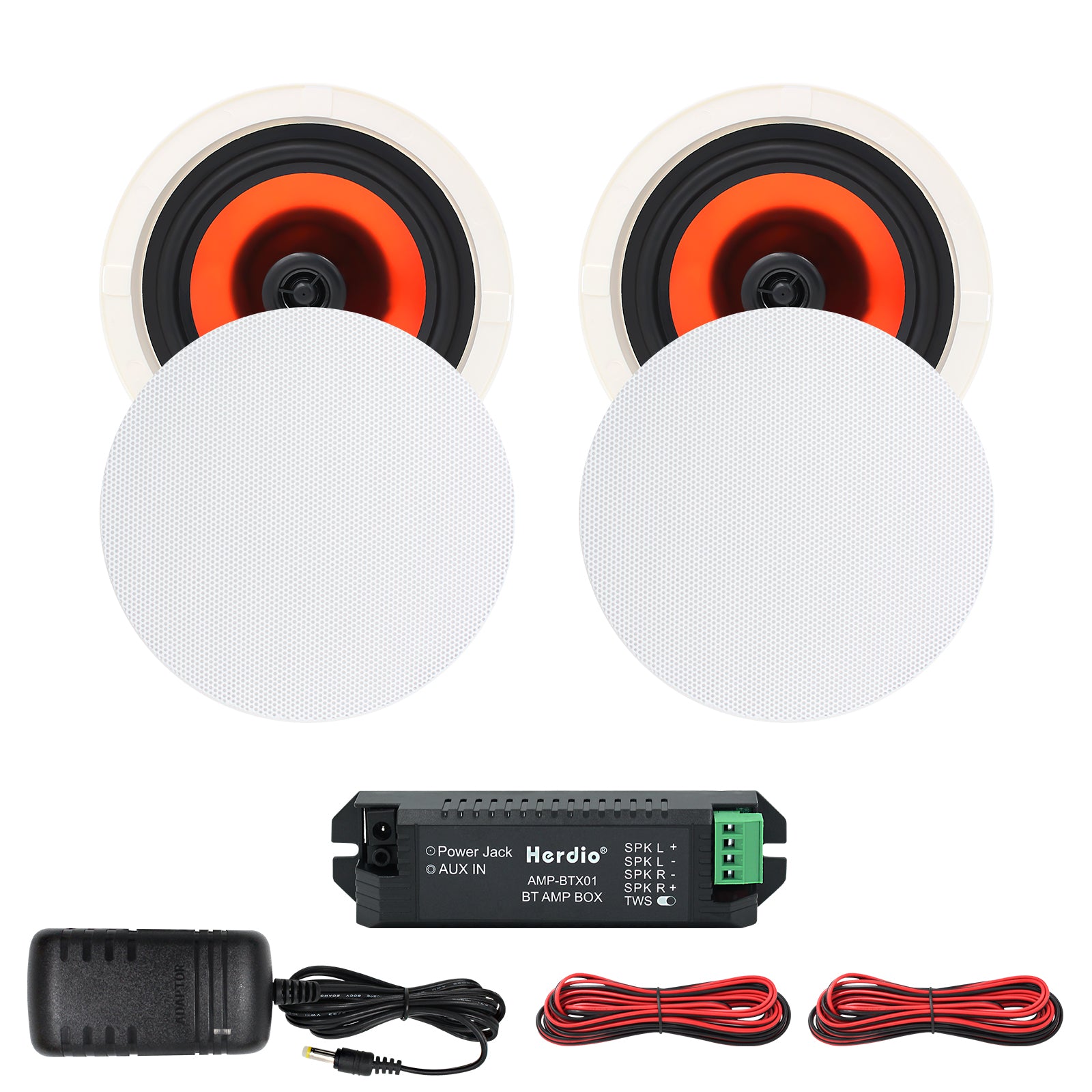 6.5" Ceiling Bluetooth Speakers 300 Watts 2-Way HCS-628BT (A Pair)