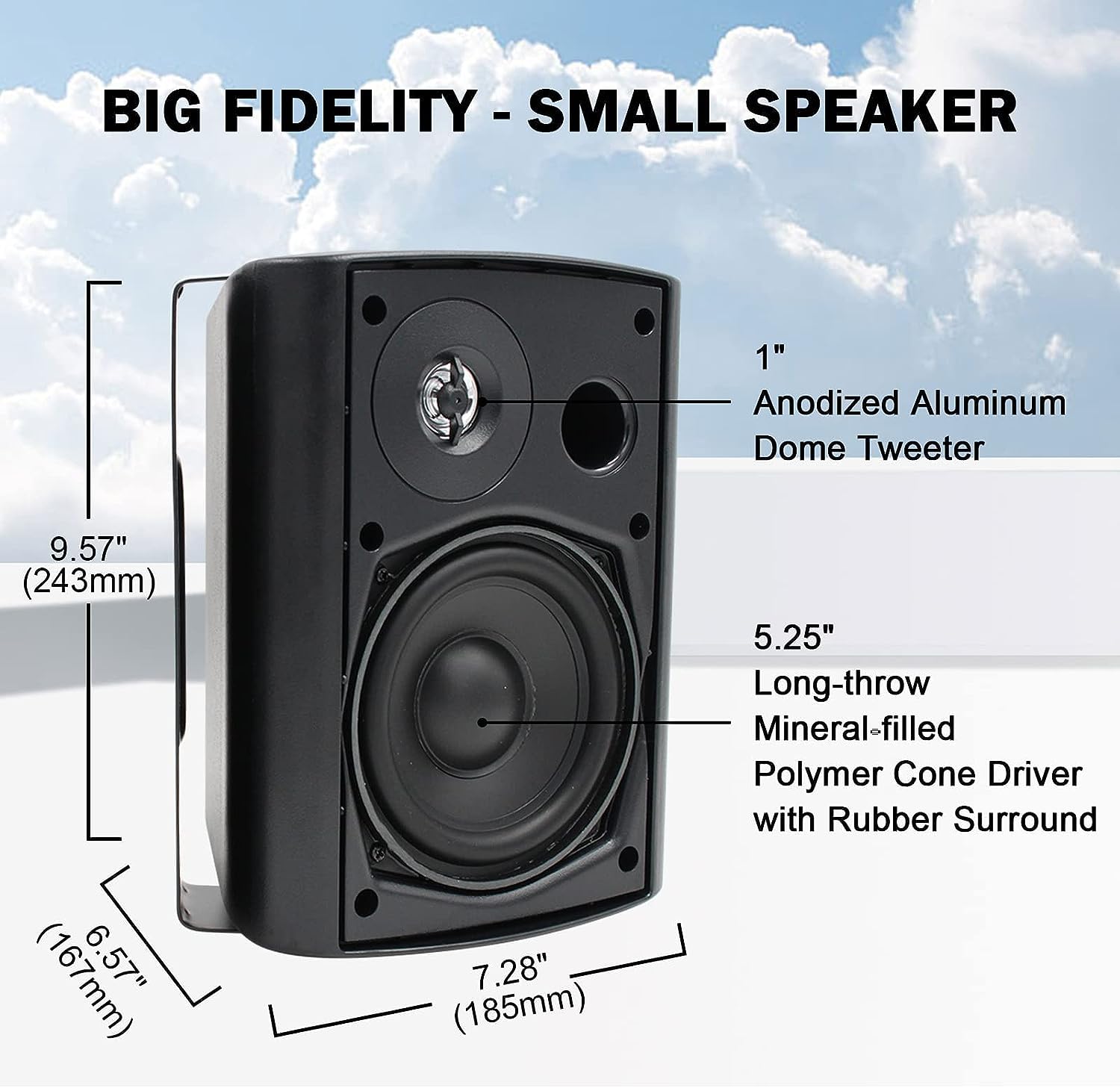 5.25" Bluetooth Outdoor Speakers 600 Watts 2-Way HOS-501BTX2