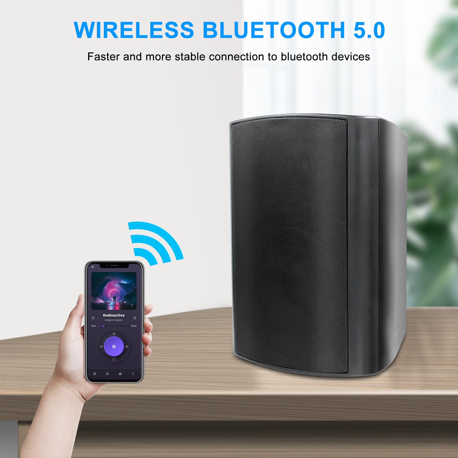 Wall mounted store wireless bluetooth speakers