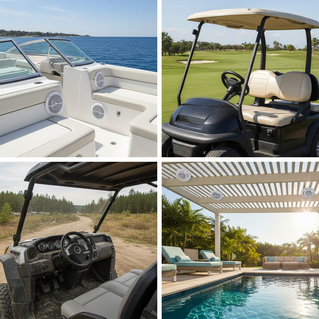 Herdio marine speakers versatile applications - boats yachts outdoor patios pool areas