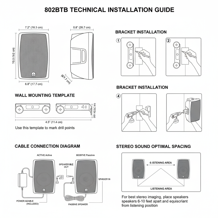 Herdio outdoor speaker wall-mount installation overview