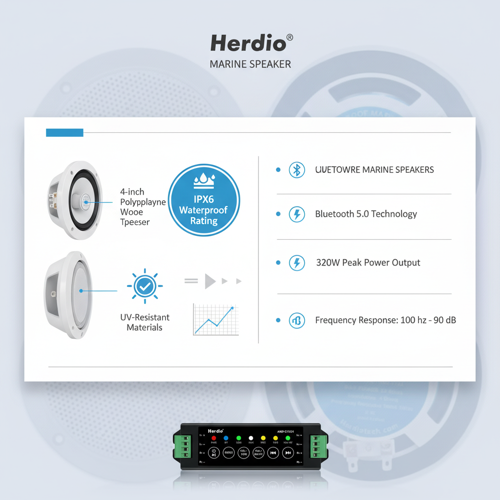Marine Bluetooth speaker technical specifications frequency response chart