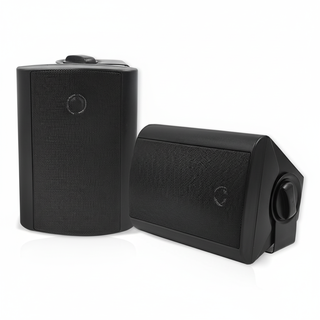 Herdio 4 inch outdoor speakers 200W weatherproof 2-way high power audio system white background
