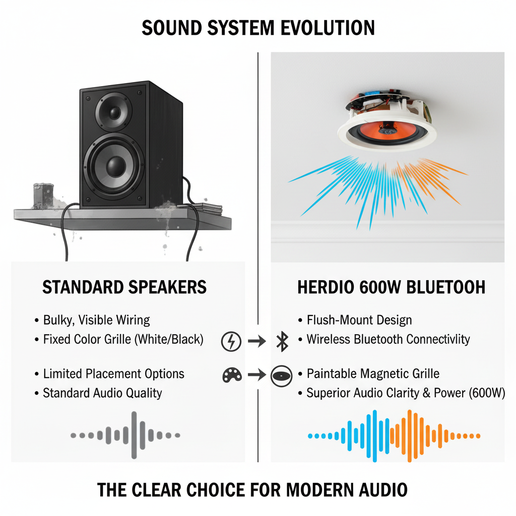 Herdio ceiling speakers comparison chart - features and specifications