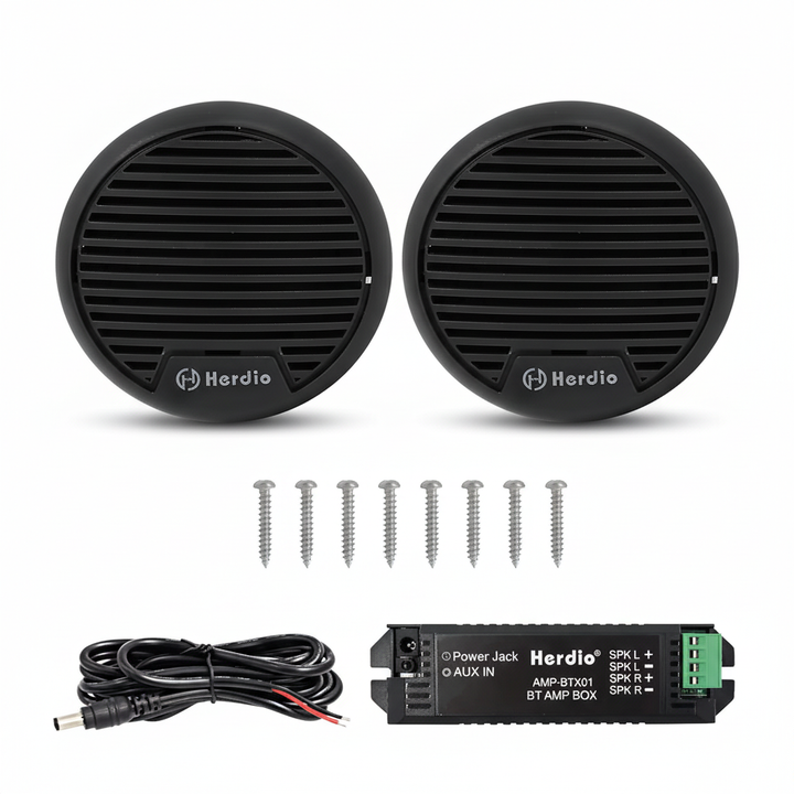 Herdio 3" Bluetooth Marine Speakers 140W | Waterproof 2-Way Wireless Boat & Outdoor Audio