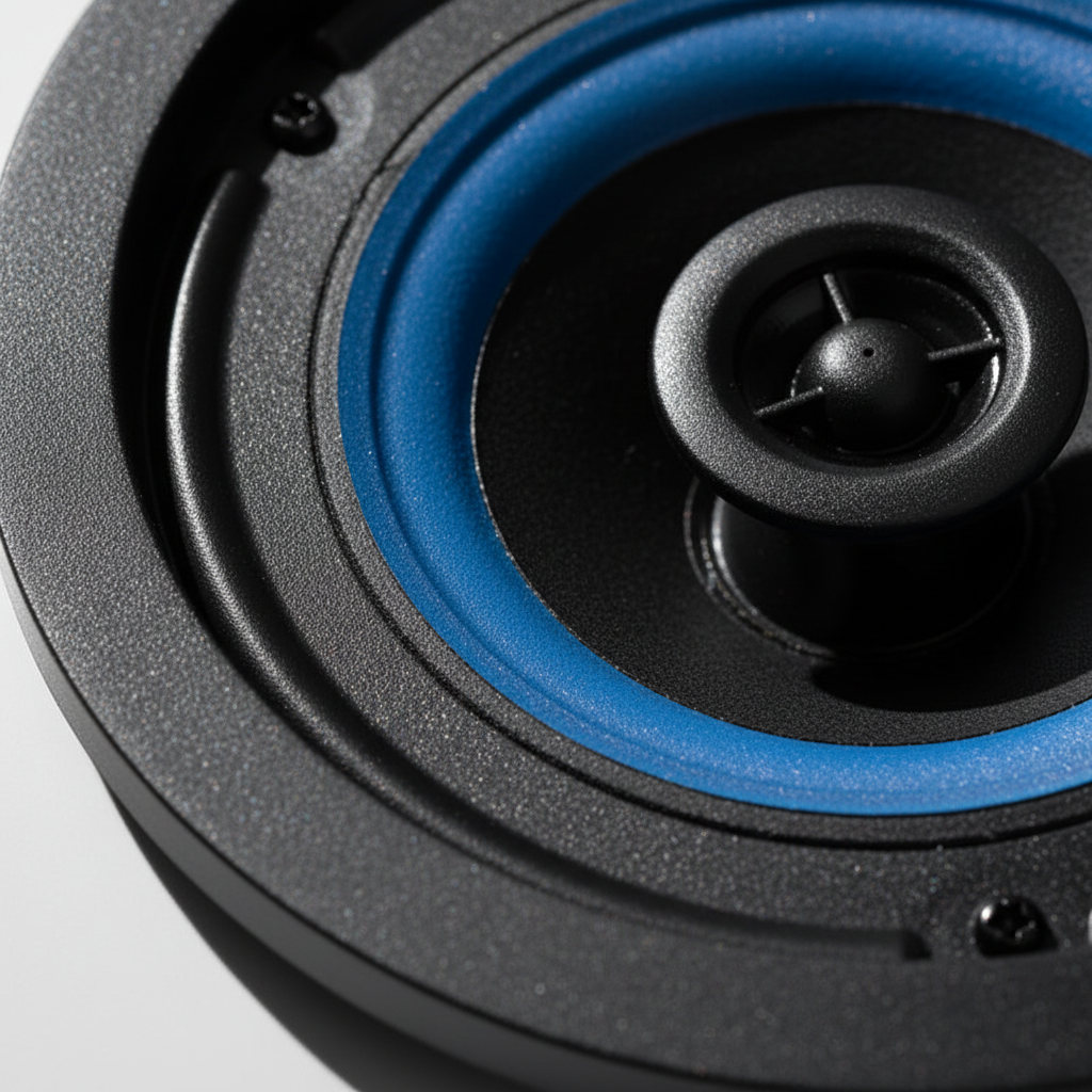 Ceiling speaker component close-up - premium materials and construction details