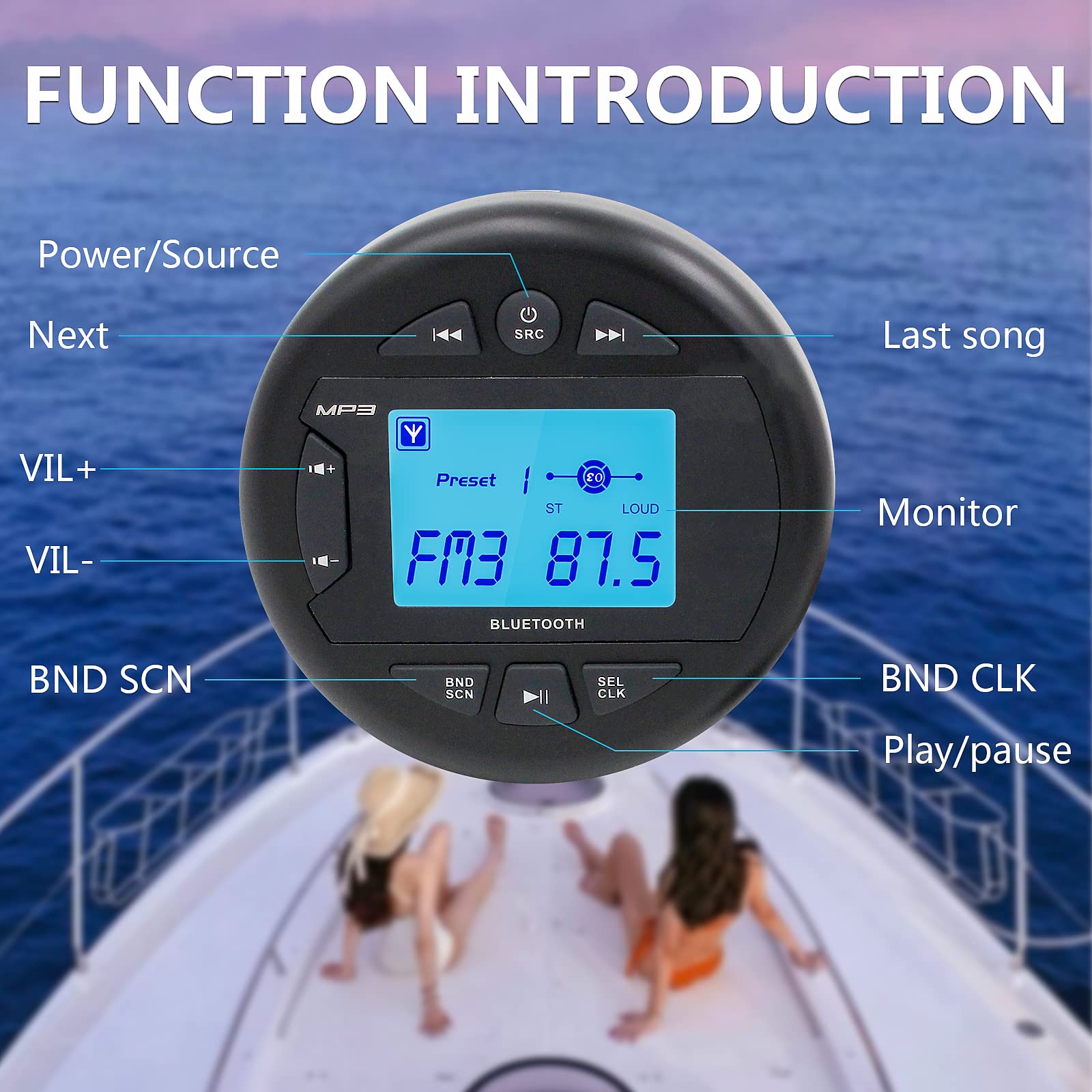 Bluetooth Marine Radio Receiver Waterproof -4x40W HMR-230