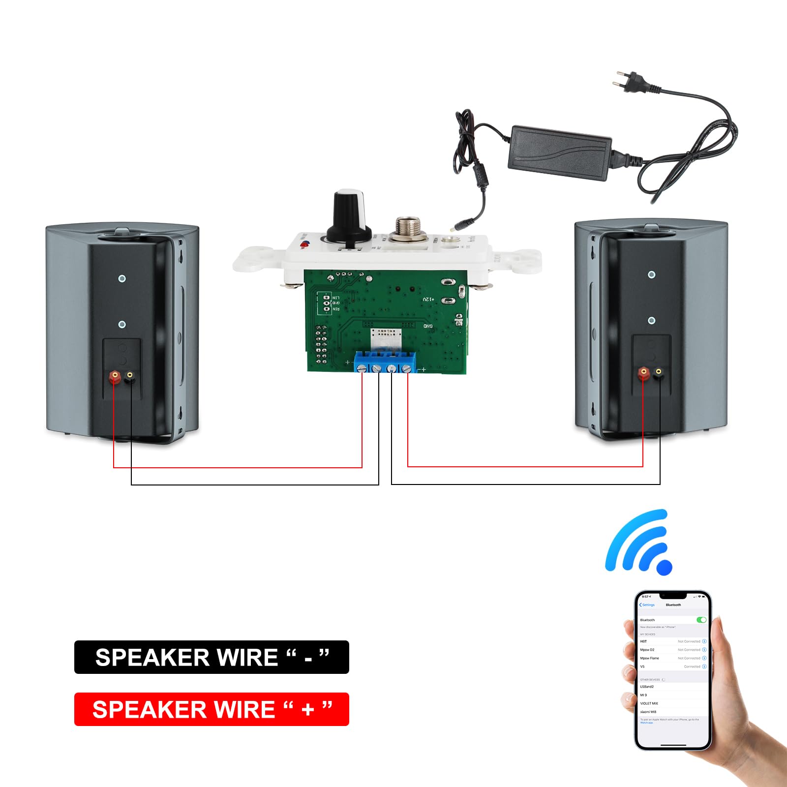 Wireless fashion wall mount speakers