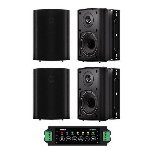 Herdio 4" Bluetooth Outdoor Speakers 400 Watts High Power Weatherproof