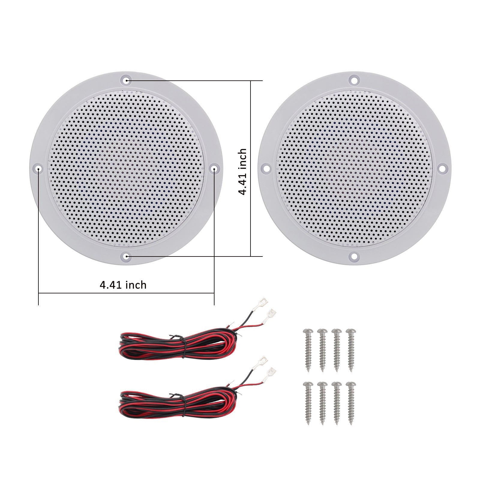 Herdio 4" Marine Speakers 160W 2-Way Waterproof Audio for Boats Outdoor Use