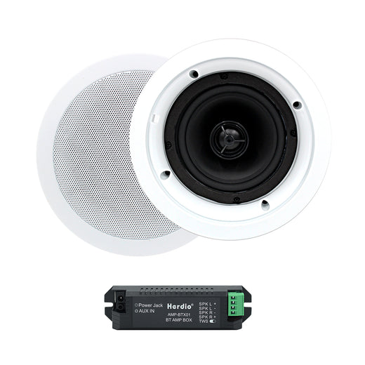 Herdio 5.25" Bluetooth In-Ceiling Speakers 300W | Wireless Home Audio for Kitchen & Living Room
