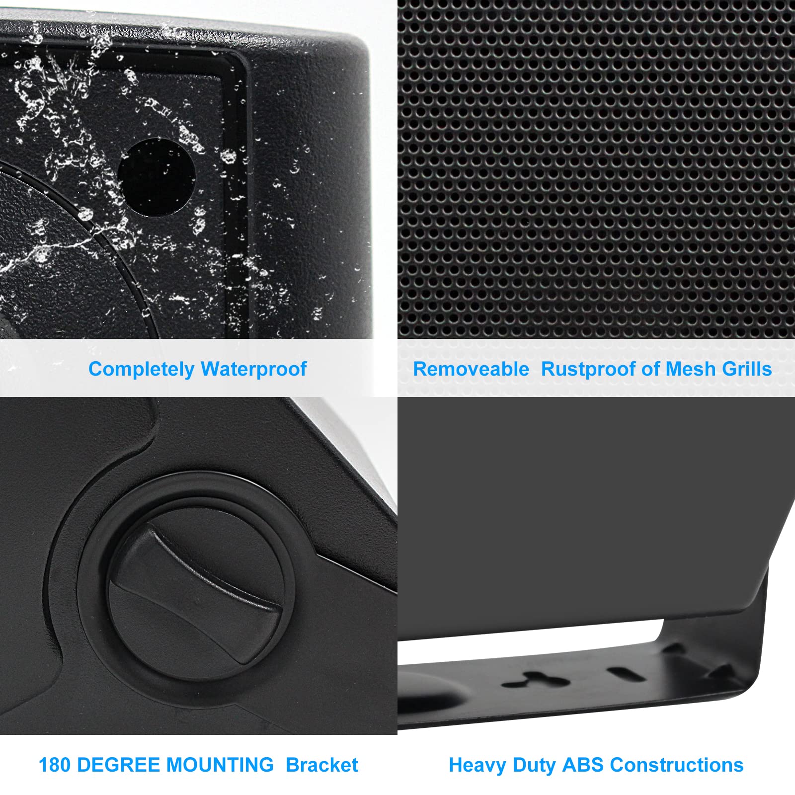 Herdio 5.25'' Bluetooth Outdoor Speaker 300 Watts 2-Way Wired Sound System