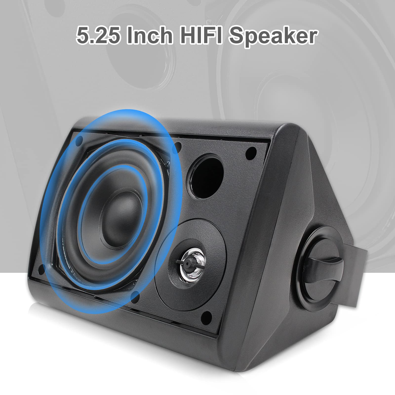 Herdio 5.25" Outdoor Speakers 300 Watts 2-Way Durable Audio