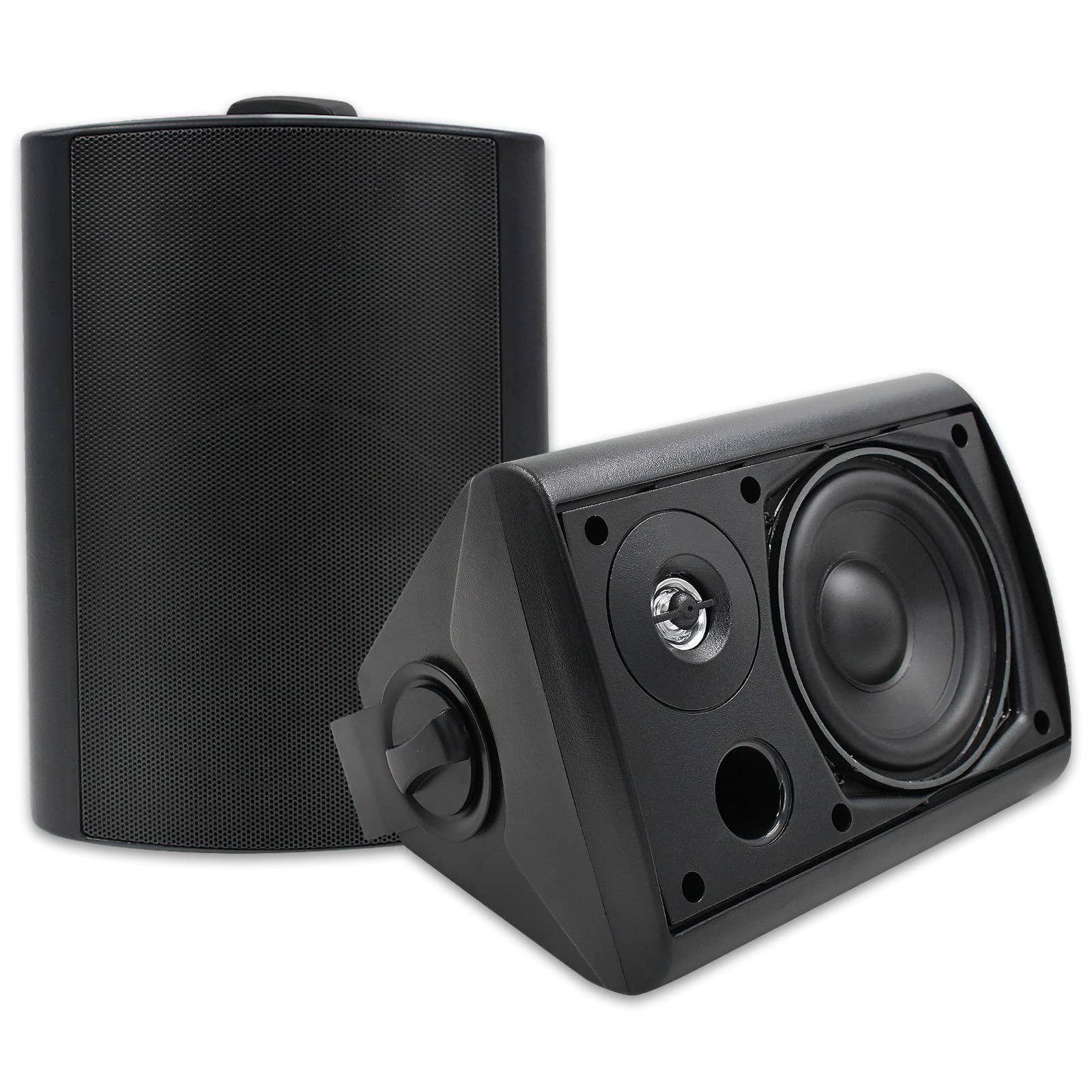 Herdio 5.25 inch outdoor speakers 300W weatherproof 2-way audio system for patio and garden