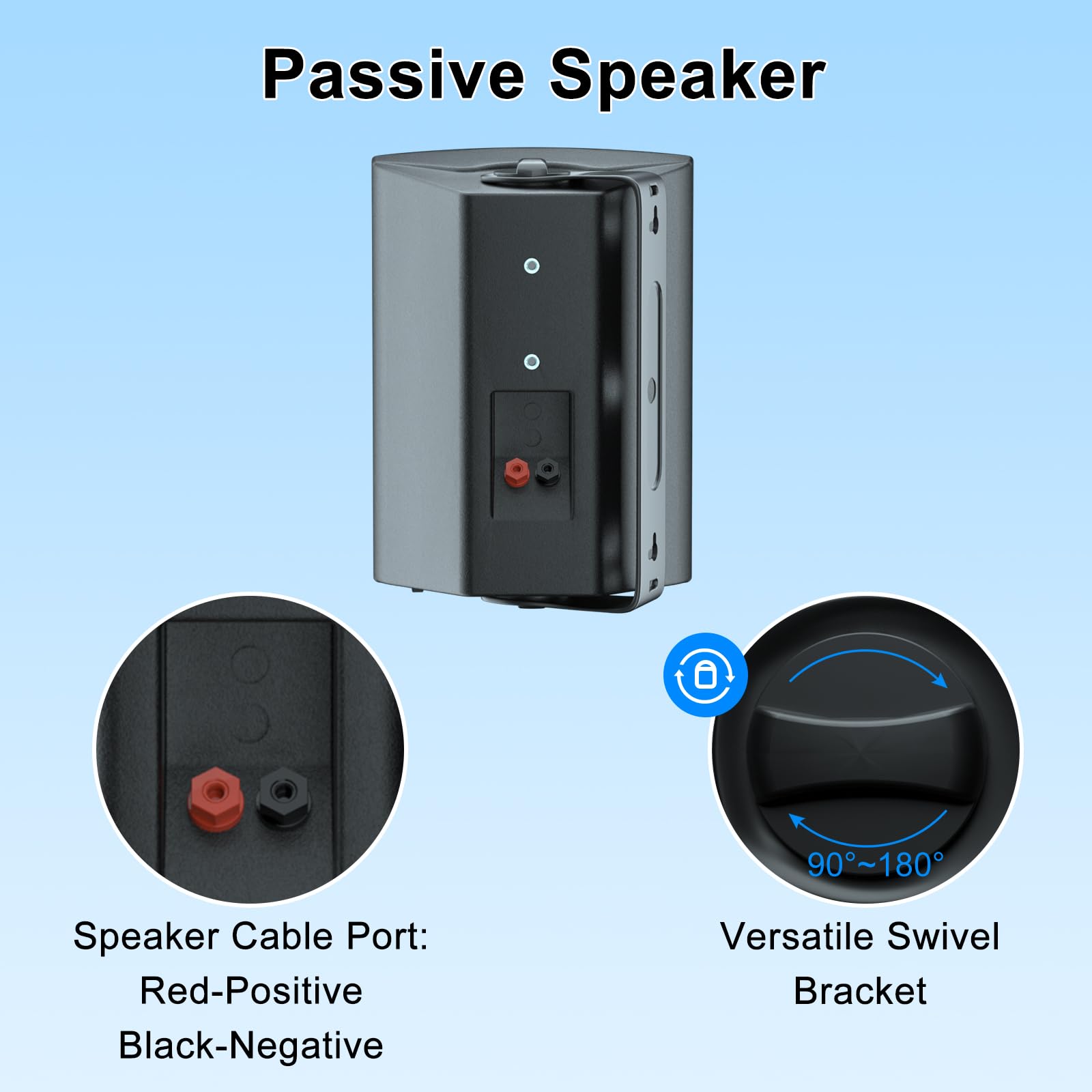 Herdio 5.25" Outdoor Speakers 600 Watts Powerful Audio Performance