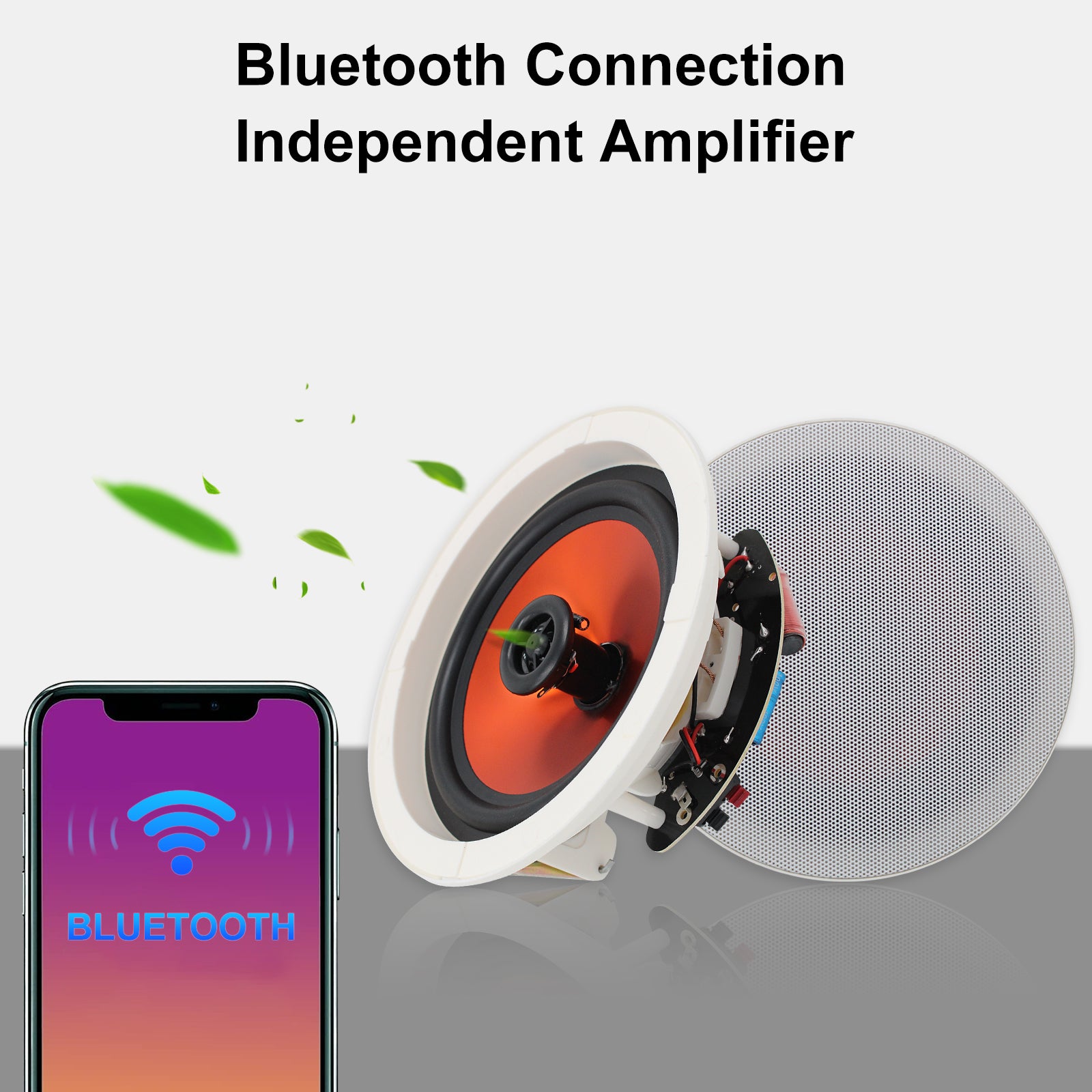 Herdio 6.5" Ceiling Bluetooth Speakers 300 Watts 2-Way Surround Sound Experience