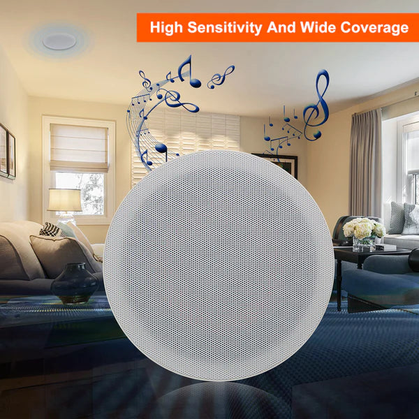 Herdio 6.5" In-Ceiling Bluetooth Speakers 600 Watts Home Audio