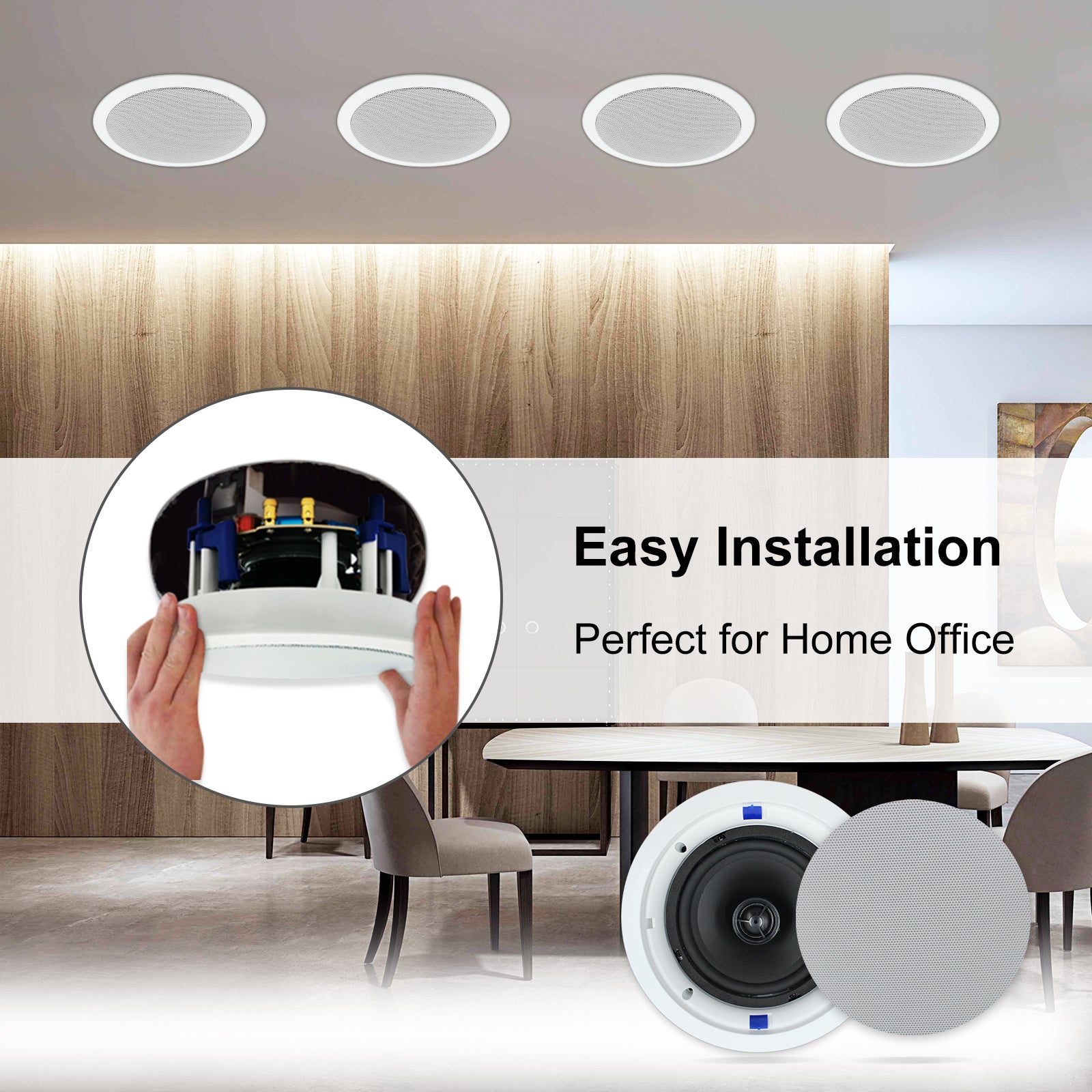 6.5" Bluetooth Ceiling Speakers 640 Watts HCS4-818BT (4 Speakers) - Herdio