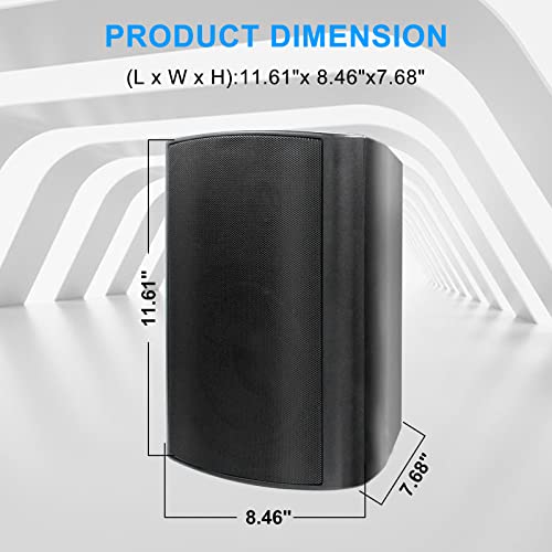 Herdio 6.5" Outdoor Speakers 800 Watts Waterproof Dustproof Audio
