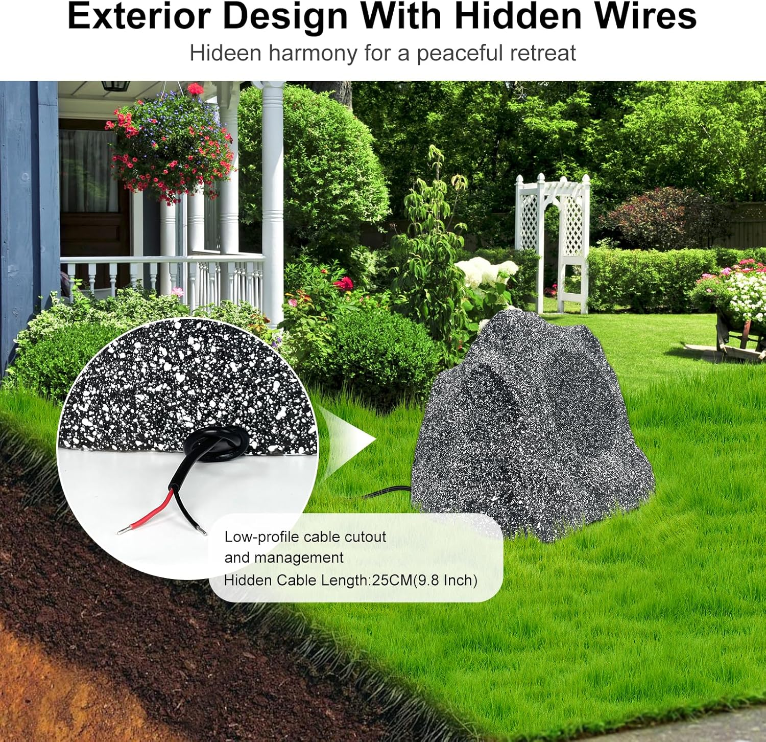 Herdio 6.5" Rock Speakers Waterproof Outdoor 400 Watts for Yard