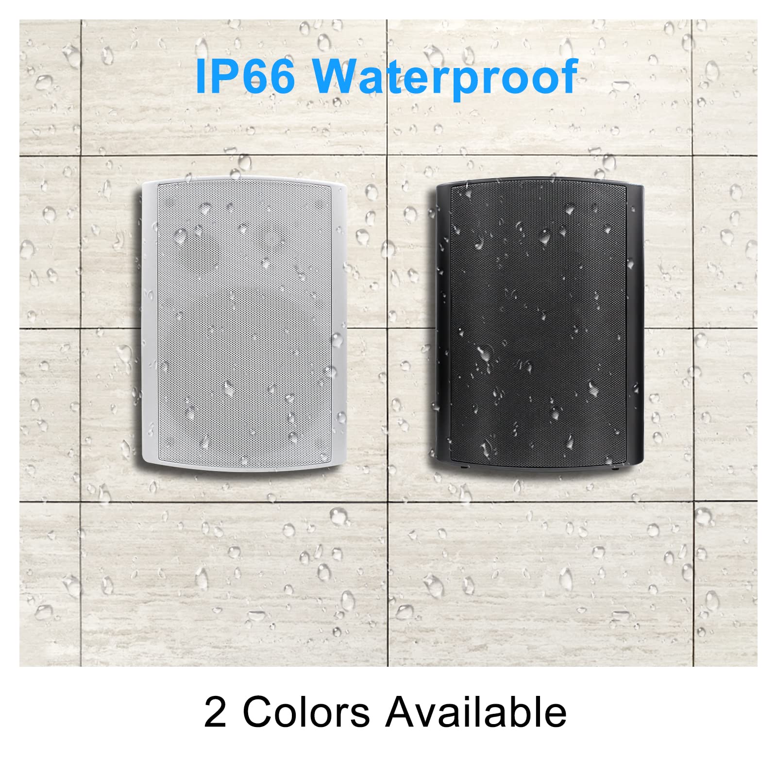 Herdio 6.5" Outdoor Speakers 400 Watts Wired Sound System Waterproof