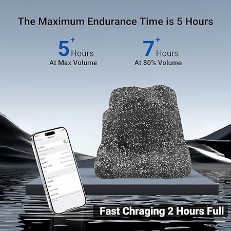Herdio Rock Bluetooth Speakers Outdoor Waterproof Solar Max 160-240 Watt-4"