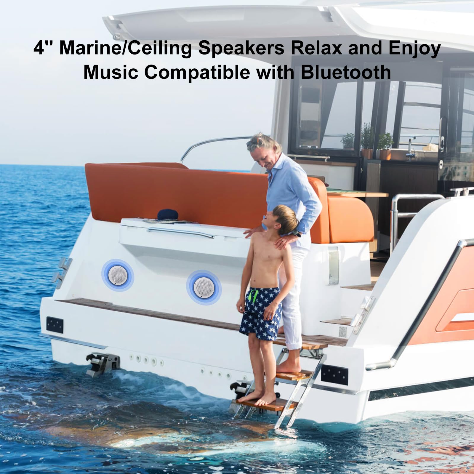 4" Bluetooth Marine Speakers 320 Watts 2-Way HMS-5104BTX2