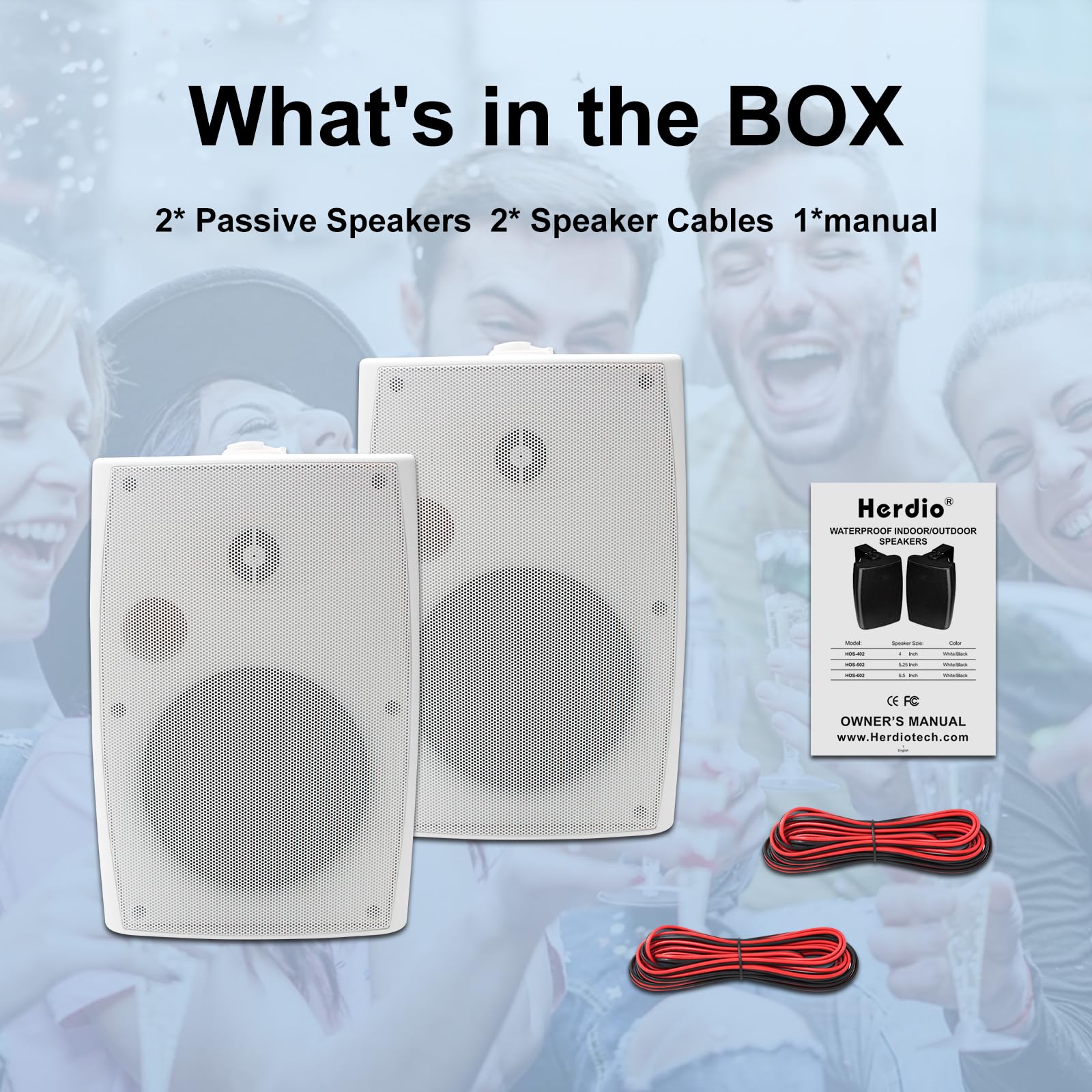 6.5" Outdoor Speakers 400 Watts 2-Way Waterproof Dustproof HOS-602