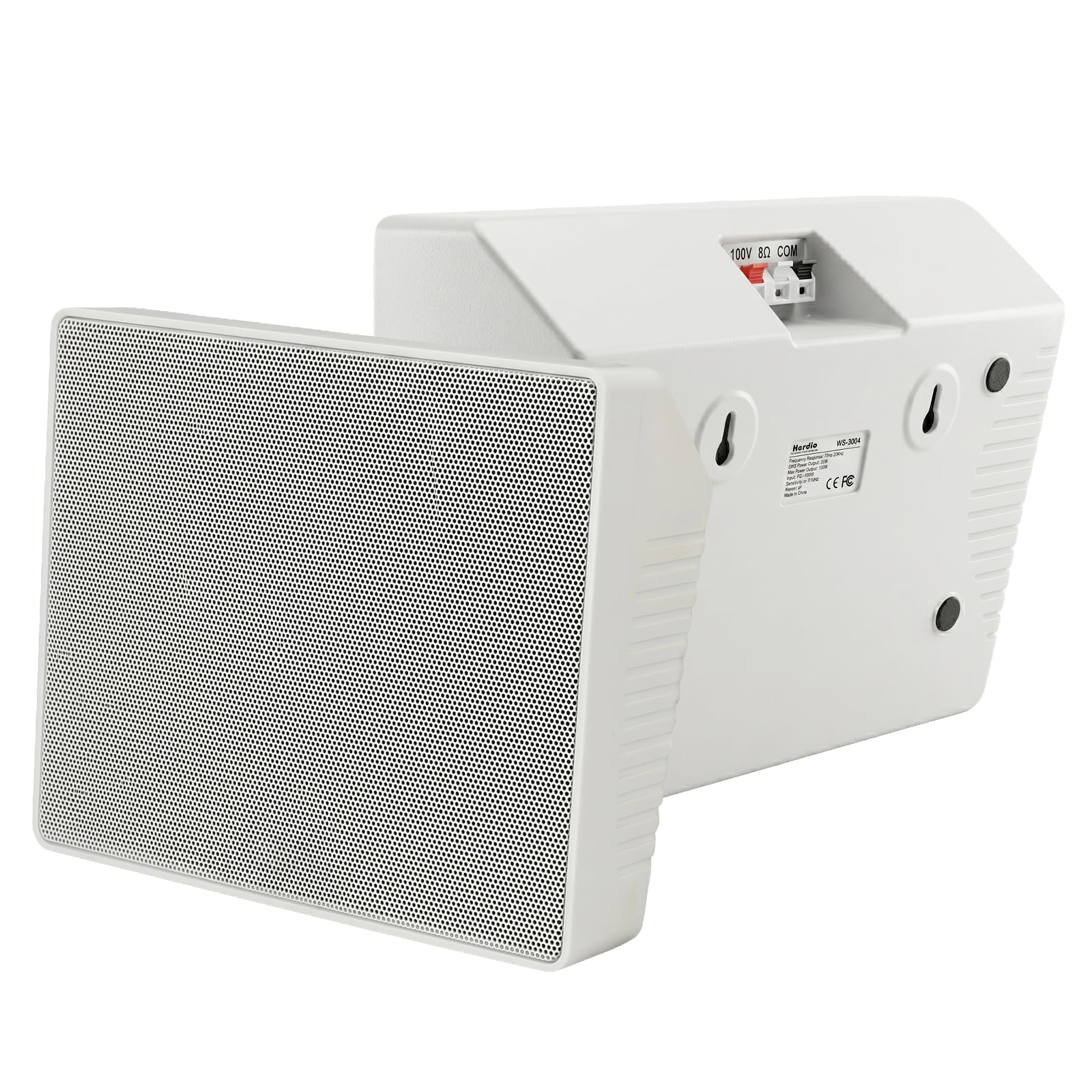 Herdio 4-inch 240W wall-mount PA speakers white