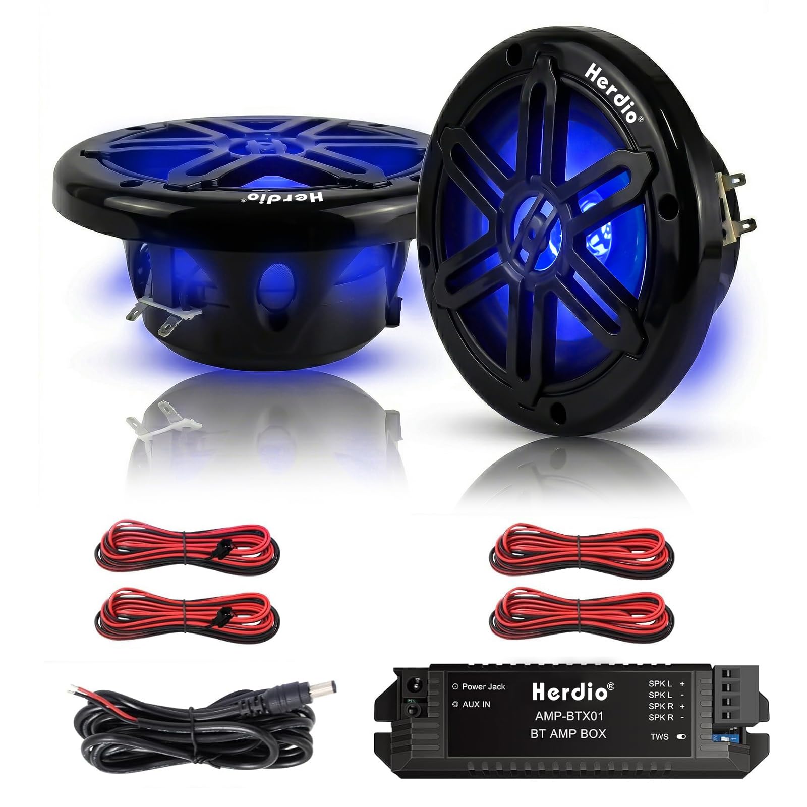Herdio 8-inch 450W Bluetooth marine speakers black
