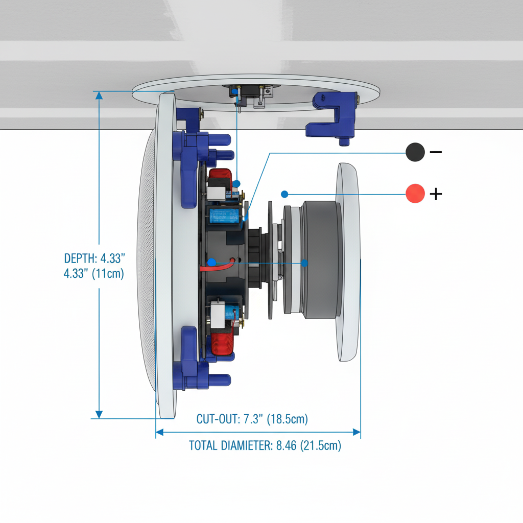 Herdio吸顶音箱安装尺寸图 - 详细安装说明