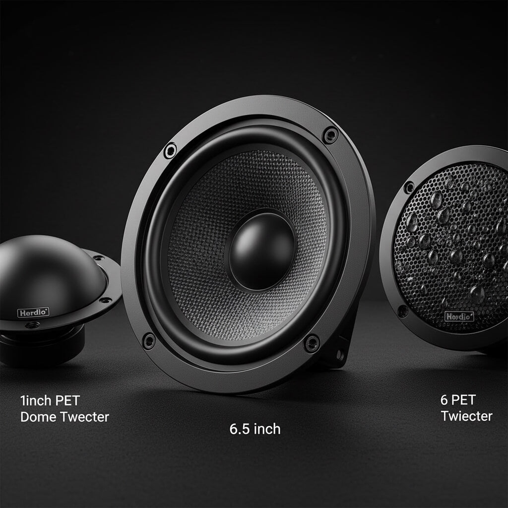 Herdio 6.5" 400W Outdoor Bluetooth Speakers, IPX5 Waterproof, Multi-Connection Up to 20 Units (2-Pack)