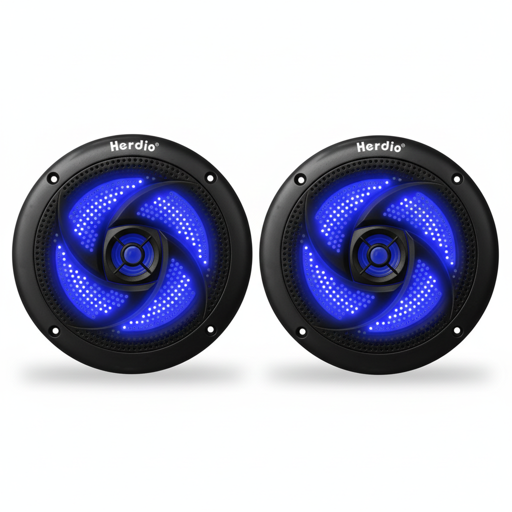 黑色Herdio 4寸防水音响主图 - LED蓝光