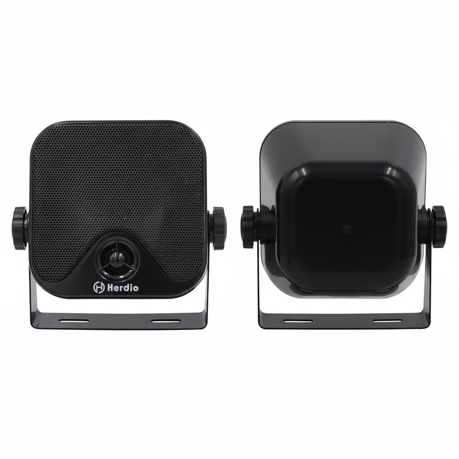 Herdio 4 inch marine speakers HMS-61 120W waterproof boat speakers with mounting brackets white background
