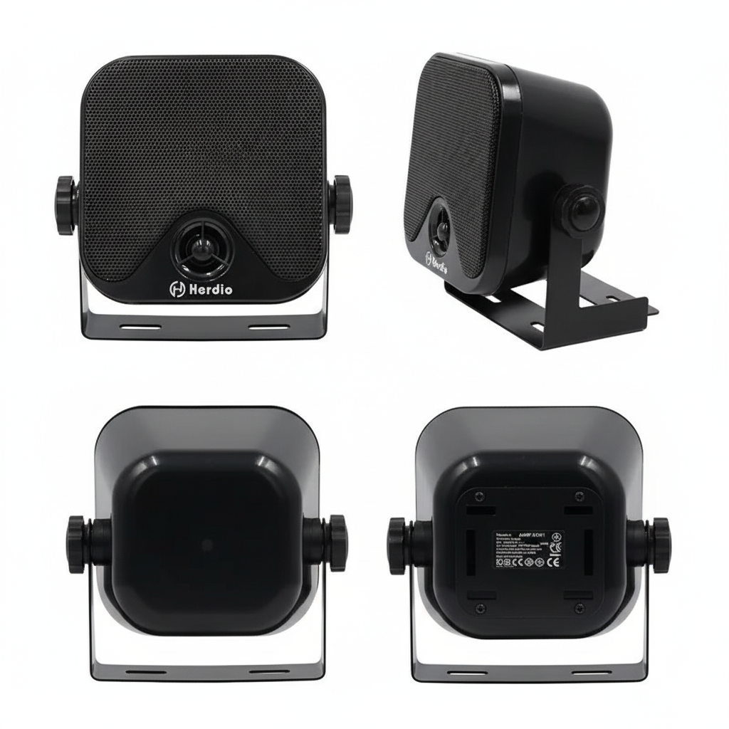 Herdio Speaker Multi-Angle View - Front, Side, Back, Bottom