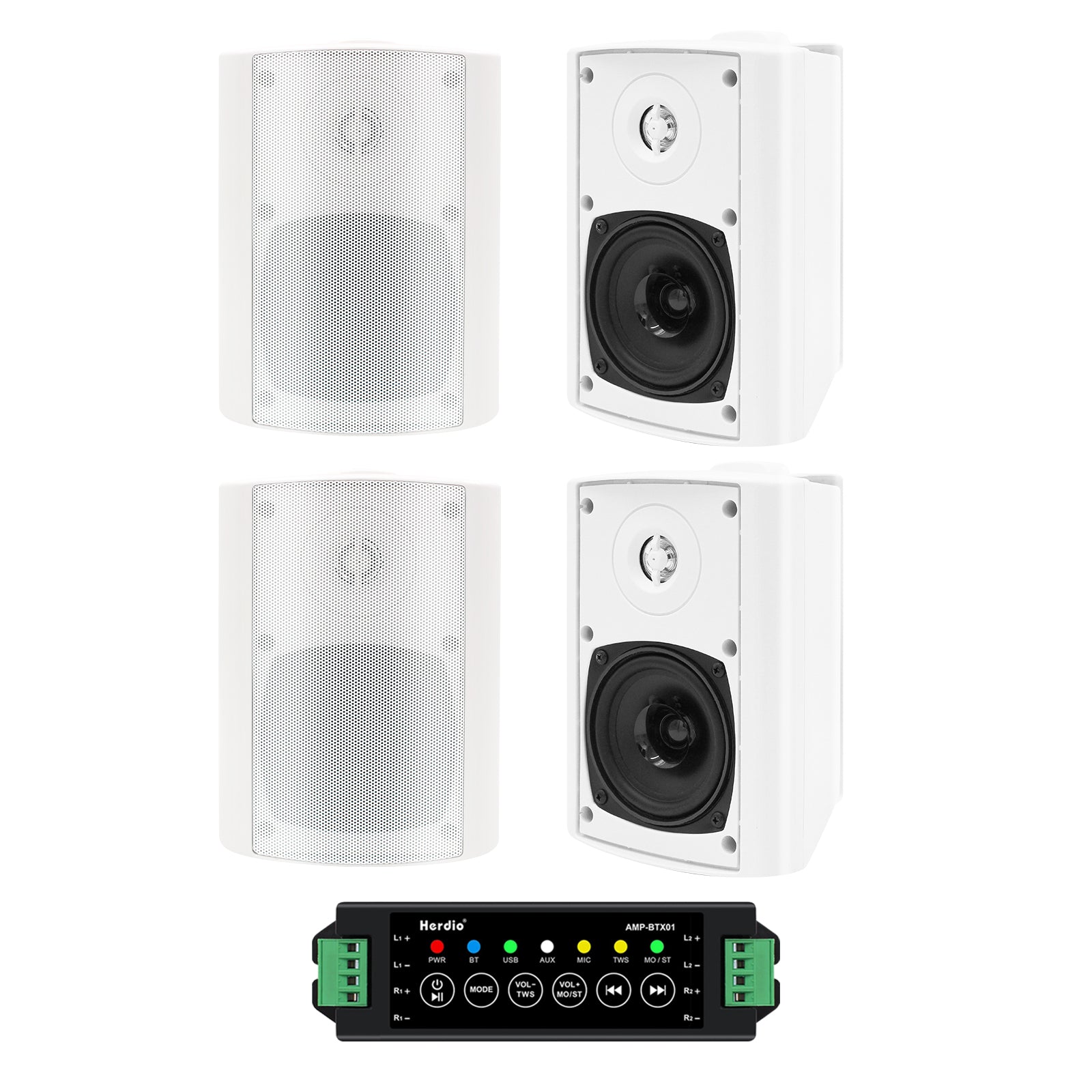 4" Bluetooth Outdoor Speakers 400 Watts 2-Way HOS-401BTX2