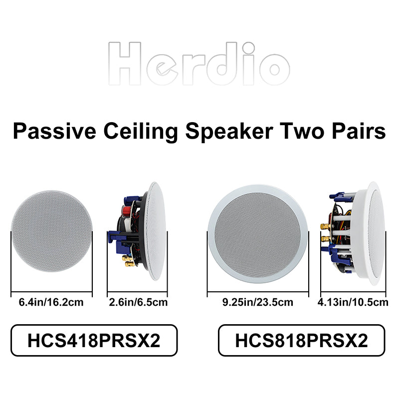 4" Ceiling Speakers 320 Watts HCS4-418 (4 Speakers) - Herdio